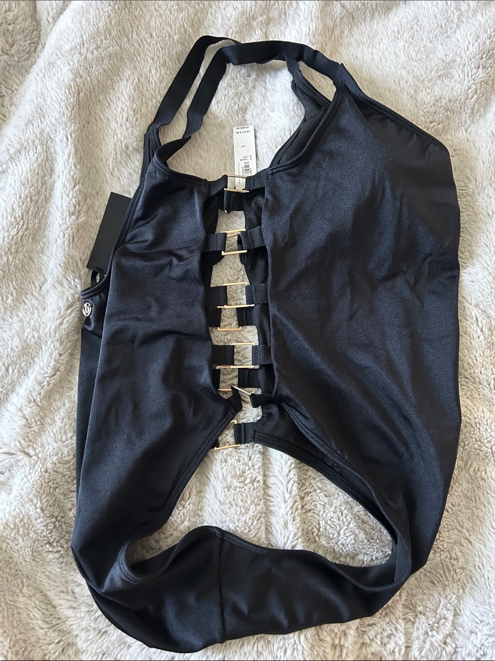 Victoria's Secret Black One-Piece with Side Cutout Straps - Picture 3 of 5